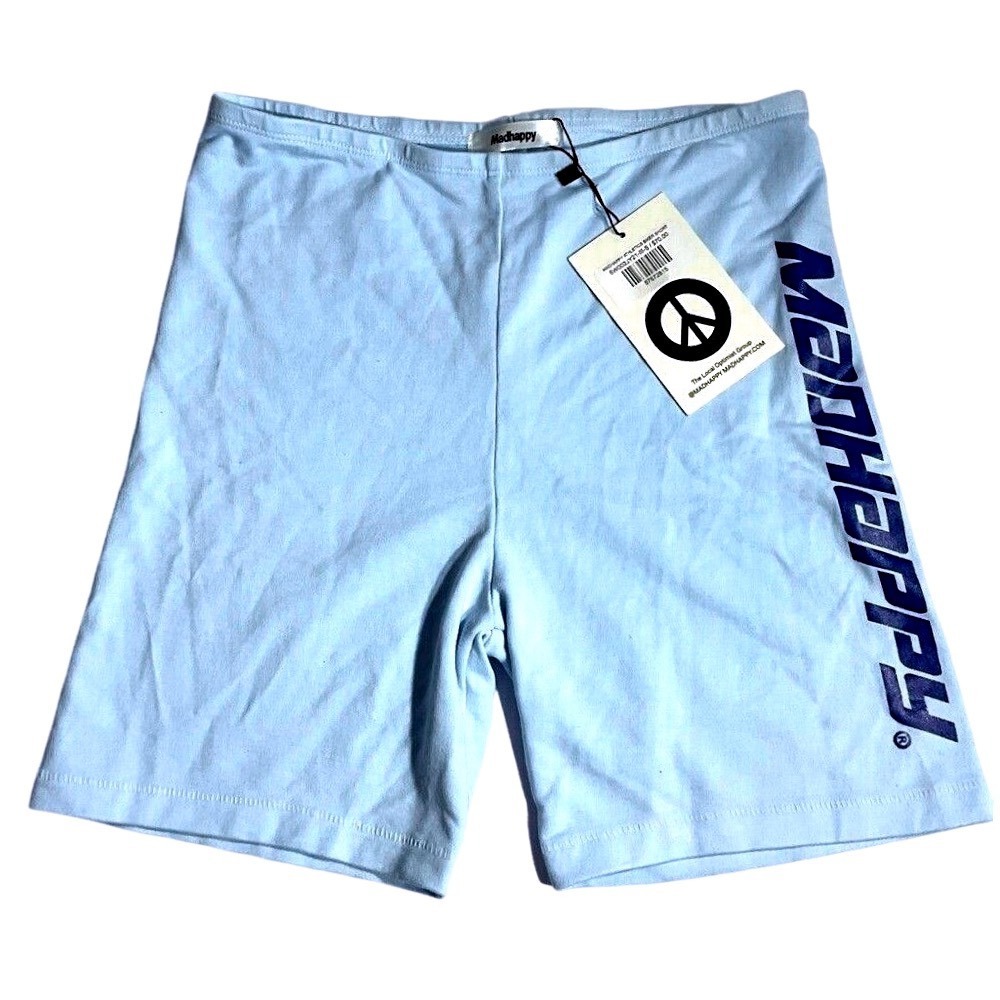 Madhappy Athletics Biker Shorts Blue Logo Casual Activewear Small